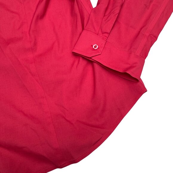 NEW Chico's $79 No-Iron Red Button-Up Shirt Women's Roll Up Sleeves, Sz 2 /US L - Picture 6 of 8